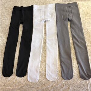 Kids' Stylish Black, White, and Gray Tights
